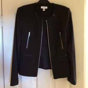 EUC Calvin Klein Black Zip Front Lined Jacket
